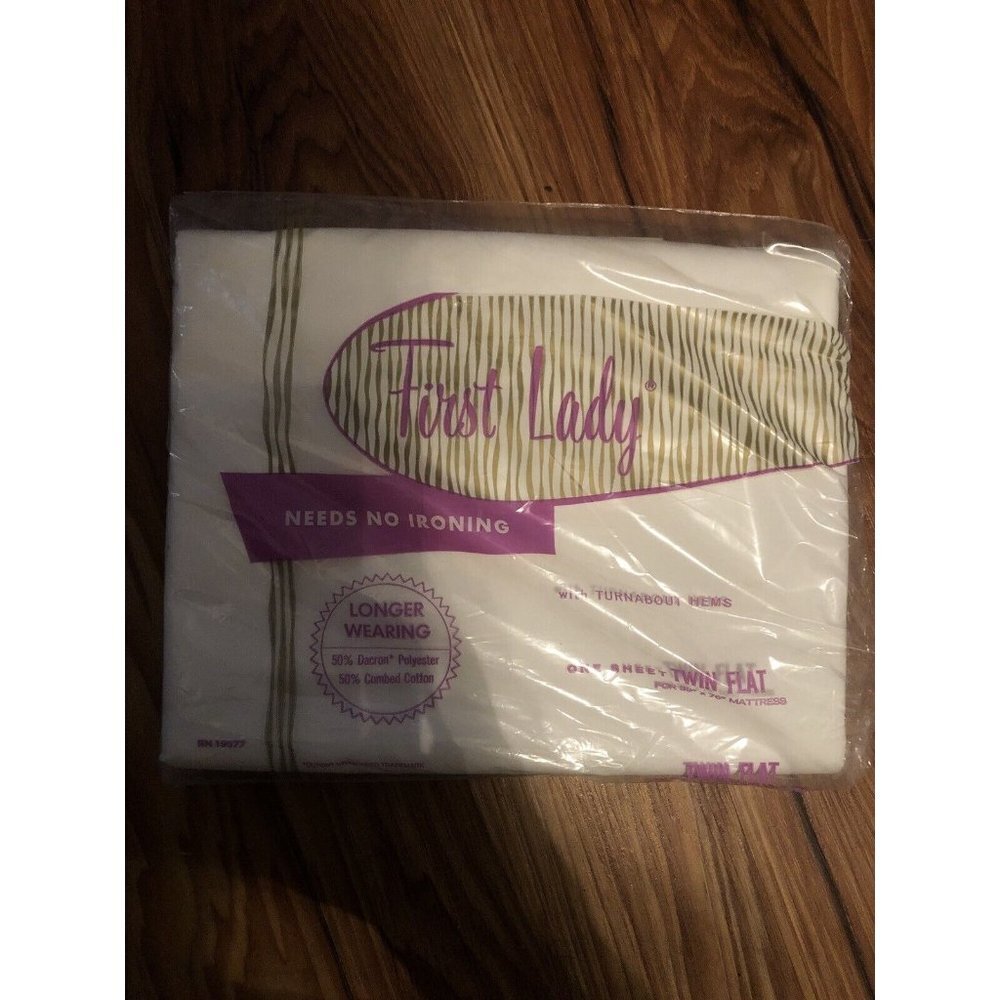 VTG First lady Lady Needs No iron white Flat Sheet